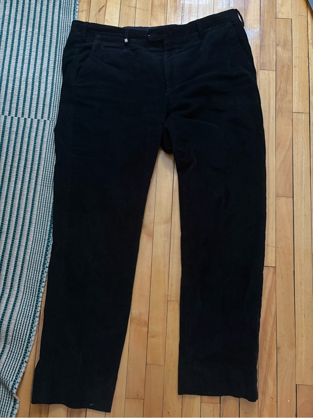 Corneliani Black Corduroy Men's Pants